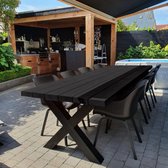 Tuinset Douglas | Tuintafel 200x 90 cm + Tuinbankje - Stalen A poten + Tijdelijk Gratis Onderhoudspakket - inclusief montage