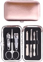 Manicure Set - 7 Delig - Met opbergdoos - Nagelverzorging set - Nagelset - Nagelknipper - Nagelschaar - Nagelvijl - Bokkenpootje nagels - Nagelriem duwer - Pincet - Glitter roze