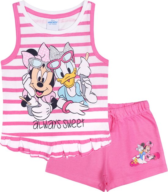 Ensemble de vêtements : chemise et short avec Minnie Mouse et Daisy / 98 cm