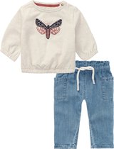 Noppies - Kledingset - 2delig - Sweater Offwhite - Broek Jeans - Maat 86