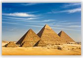 De Drie Piramides van Gizeh op Aluminium - Foto op Dibond - Aluminium Schilderij - Wanddecoratie - 120x80 cm