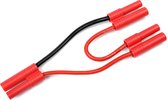 Revtec - Power Y-kabel - Serieel - 4.0mm Goudconnector - 14AWG Siliconen-kabel - 12cm - 1 st