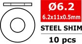 Team Corally - Steel Metric Shim - 6,2x11x0,5mm - 10 pcs