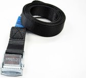 Spanband 4,5 meter - 25 mm breed - zwart met klemsluiting - 4 stuks