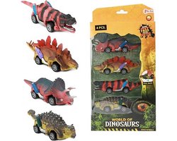 World of Dinosaurs Dino Pullback Auto, 4st.