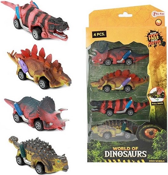 8 Pack Dinosaure Jouet Pull Back Voitures Dino Monster Trucks Set