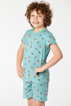 Woody Jongens-Heren Pyjama zeegroen mandril - maat 164/14J
