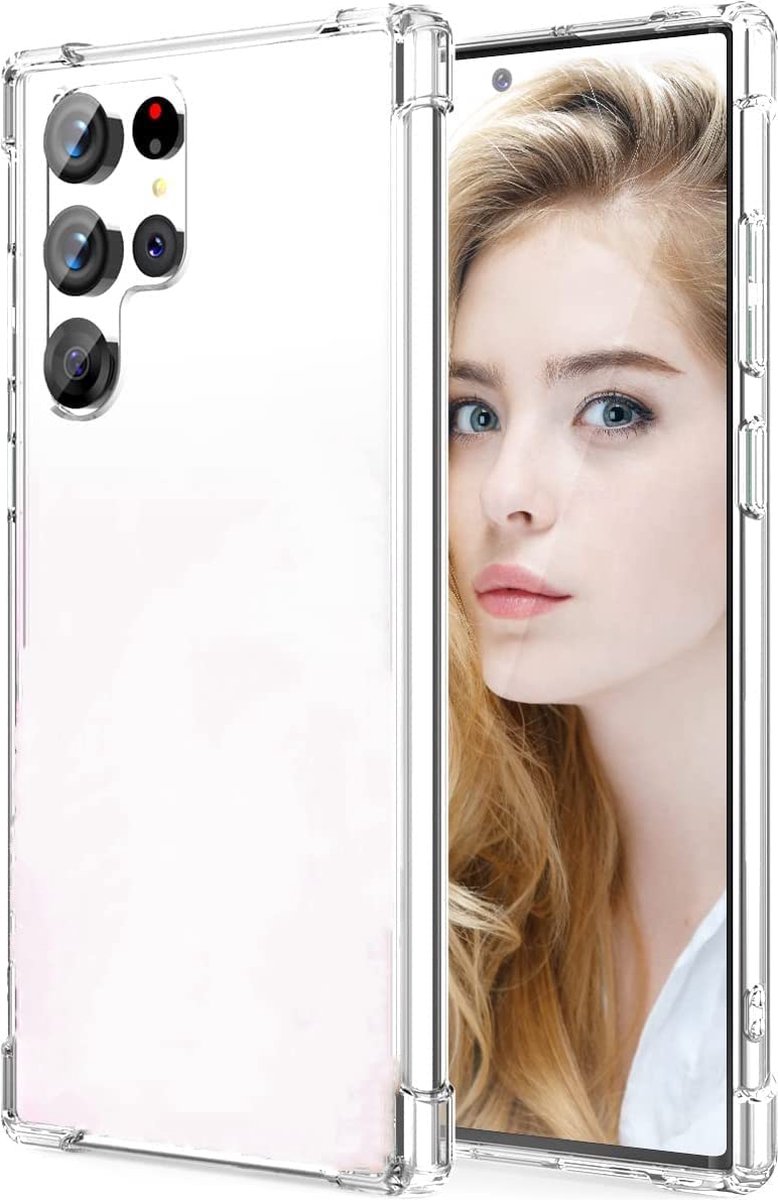 Samsung S22 Ultra Shockproof case hoesje doorzichtig - Samsung S22 Ultra shock proof hoesje backcover transparant