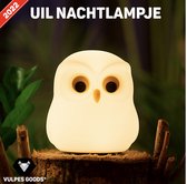Vulpes Kids® Nachtlampje Kinderen - 8 LED Kleuren – Tap functie – Uil – USB-Oplaadbaar – Dimmer – Timer – Draadloos - Kindvriendelijk