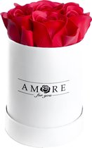 Zeep Rozen Flowerbox Small - Luxe Rode Zeep Roos In Witte Designer Giftbox - Valentijn
