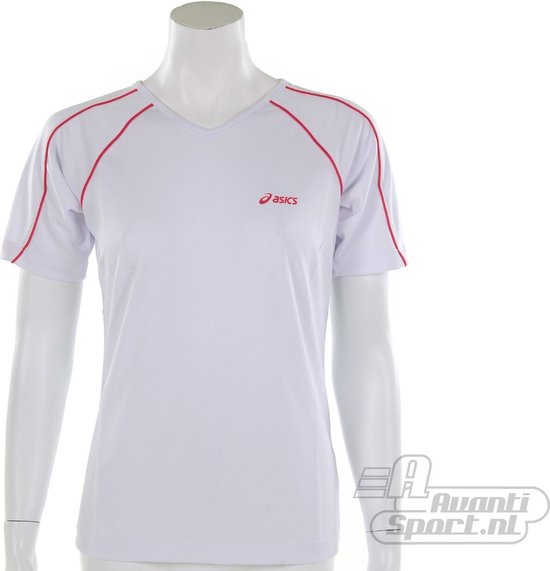 Asics T Sportshirt Dames Maat L White Fuchsia bol