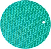 Pannen Onderzetter | Keuken Accessoires | Anti-Slip | Honeycomb | Ø 18 cm | Turquoise