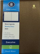 Ryam - Bureau Agenda - Executive - 2022 - Brons - Week op 2 pagina's - Luxe Python - 17x22cm (A5)