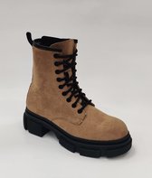 Enkellaars - Dames - Khaki - Maat 41 -Kunstsuede