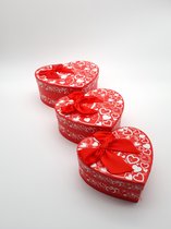 Luxe giftbox Hartvorm 3delig – Valentijn – Lovebox – Liefde - Cadeaudoos 3-delig in hartvorm - 22 CM