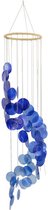 Decoratiemobiel capiz blauw spiraal - Capiz schelp - 90x16x16 cm - Blauw - India - Sarana -