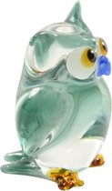 Beeld - Uil - Glas - 6,5x4x4 cm - Sawahasa - Thailand - Fairtrade