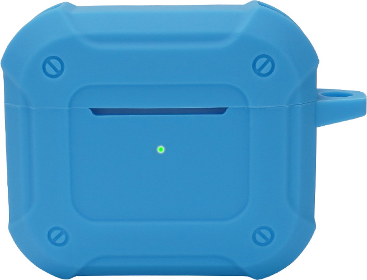 Case2go - Hoesje geschikt voor Apple Airpods Pro - Licht Blauw