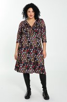 Paprika Dames Jurk in bedrukt warm tricot - Jurk - Maat 50