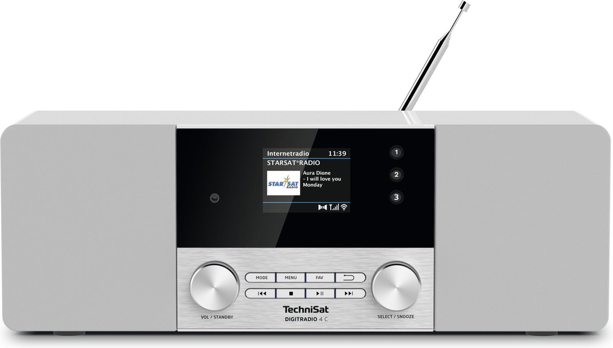 TechniSat DIGITRADIO 4C Tafelradio DAB+, FM, DAB Bluetooth Wit