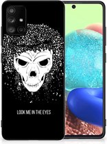 Smartphone Hoesje Geschikt voor Samsung Galaxy A71 TPU Bumper met Zwarte rand Skull Hair