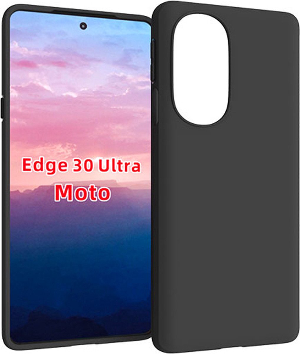 Geschikt voor Motorola Moto Edge 30 Ultra Hoesje - Zwart Siliconen Case