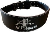MJ Sports Premium Leather Lifting Belt Size M/L (valt ruim) - Leren Gewichthefriem - Powerliftriem - Fitness Riem - Lever - Weightlifting - Krachttraining - Deadlift - Squat - Body