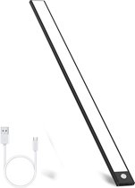 Led verlichting met bewegingssensor - 65CM - Zeer Groot - Zwart - Kastverlichting - Draadloos - Trapverlichting - Keukenverlichting - Oplaadbare accu