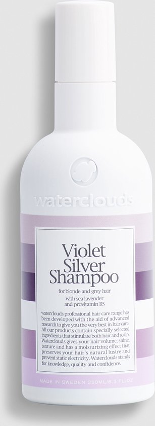 last tyngdekraft lysere Waterclouds Violet Silver Shampoo-250 ml - Zilvershampoo vrouwen - Voor  Grijs haar | bol.com