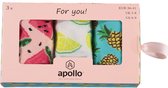Apollo | Dames sokken giftbox | Happy Fruit | Multi color | Maat 36/41| Giftbox | Cadeaudoos | Giftbox Vrouwen | Verjaardagscadeau