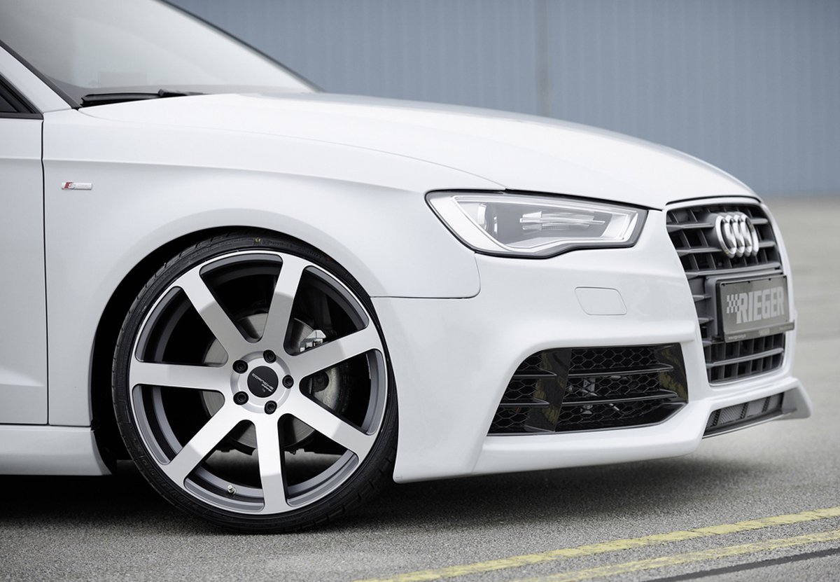 RIEGER - PERFORMANCE FRONT SPLITTER - AUDI A3 SLINE S3 8V PREFACELIFT - MATTE BLACK