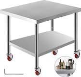 Voedsel Prep Werktafel Keukenkast-met 4 Wielen-30X36X34 inch