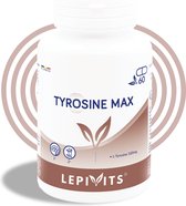 Tyrosine max | 60 plantaardige capsules | Verhoogt motivatie en concentratie | Made in Belgium | LEPIVITS