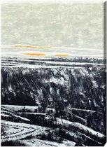 Maison de France - Canvas Olieverf schilderij - grey landscape - extra groot - olieverf - 132 x 177 cm