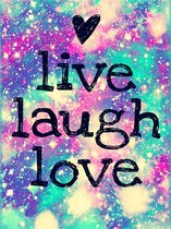 Diamond Painting Pakket - Live Laugh Love - 40x30 cm - Complete Set - Volledige Bedekking - Vierkante Steentjes