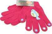 Kinder handschoenen meisjes roze met poesje