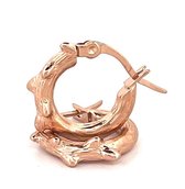 NOOCS creool Twig S, in de vorm van een bloesemtakje, 14 karaat rosé goud plated