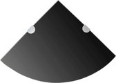 Decoways - Hoekschappen 2 stuks met chromen dragers 35x35 cm glas zwart