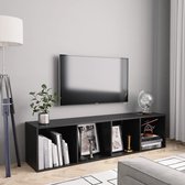 Decoways - Boekenkast/tv-meubel 143x30x36 cm zwart