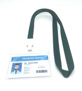 10X ID badgehouders transparant met groen Neklint-Lanyards / Hoesjes voor pasjes en kaarten / ID hoesjes / kunststof ID-houder /  Skipashouder / ID Badgehouder lint / Pashouder.