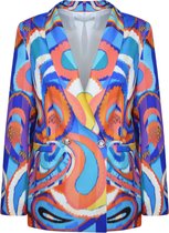 Blazer Britney - Colbert met All-over Print - Blauw