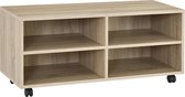 Boekenkast - Met open vakken - Met wielen - Kleur hout kleurig - Afmeting (BxDxH) 90 x 35 x 41 cm