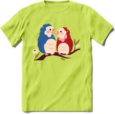 Lovebirds - Valentijn T-Shirt | Grappig Valentijnsdag Cadeautje voor Hem en Haar | Dames - Heren - Unisex | Kleding Cadeau | - Groen - S