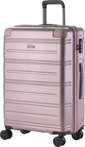 TravelZ Impact Reiskoffer 68cm - Koffer met TSA-slot - Dubbele wielen - Rose
