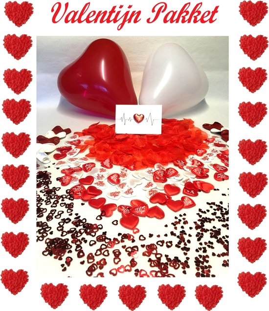 Spotlijster Premier Fractie Romantische Valentijn versiering pakket met hartjes "I LOVE YOU" / 500  rozenblaadjes... | bol.com