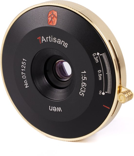7artisans -Cameralens – M 35mm f/5.6 voor Leica M, zwart + goud