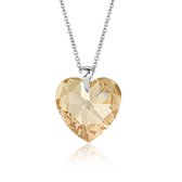 Montebello Ketting Fleur HZ551 - Swarovski® Hart - 925 Zilver Gerhod. - Ø14mm - 50cm