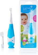 Brush Baby BabySonic Elektrische tandenborstel voor baby's en peuters | leeftijden 0-3 jaar - Slimme LED-timer en zachte trillingen | leuke poetservaring | Blauw