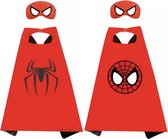 Superhelden Pak Spin Set 2 Stuks - Cape en Masker - Superhelden Kostuum - Verkleedkleren Jongen - Verkleedkleren Meisje - Verkleedkleding - Kostuum - Halloween - Spider - Man - Carnaval - Verkleden