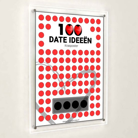 100 Dates Krasposter - A2 - NL versie - Scratch of poster - Valentijn - Valentijnsdag - Bucketlist voor Koppels - Valentijn Cadeautje voor haar en hem - Vaderdag